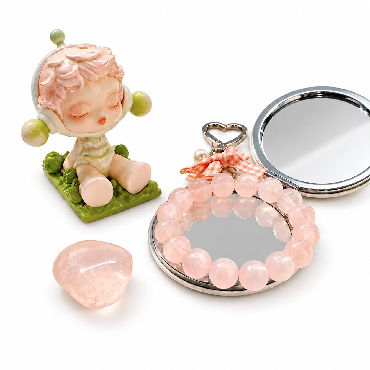 DAZZO rose quartz Sweet Dream gift set on white